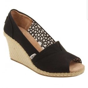 Black Toms wedges